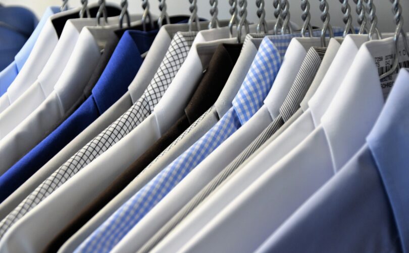 hanged assorted-color dress shirts